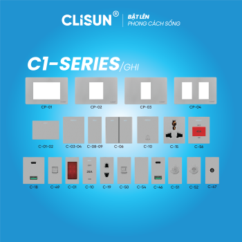 Ổ Cắm Công Tắc CLISUN (Dòng Chữ Nhật) C-SERIES/ghi