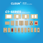 Ổ Cắm Công Tắc CLISUN (Dòng Chữ Nhật) C-SERIES/vàng xước
