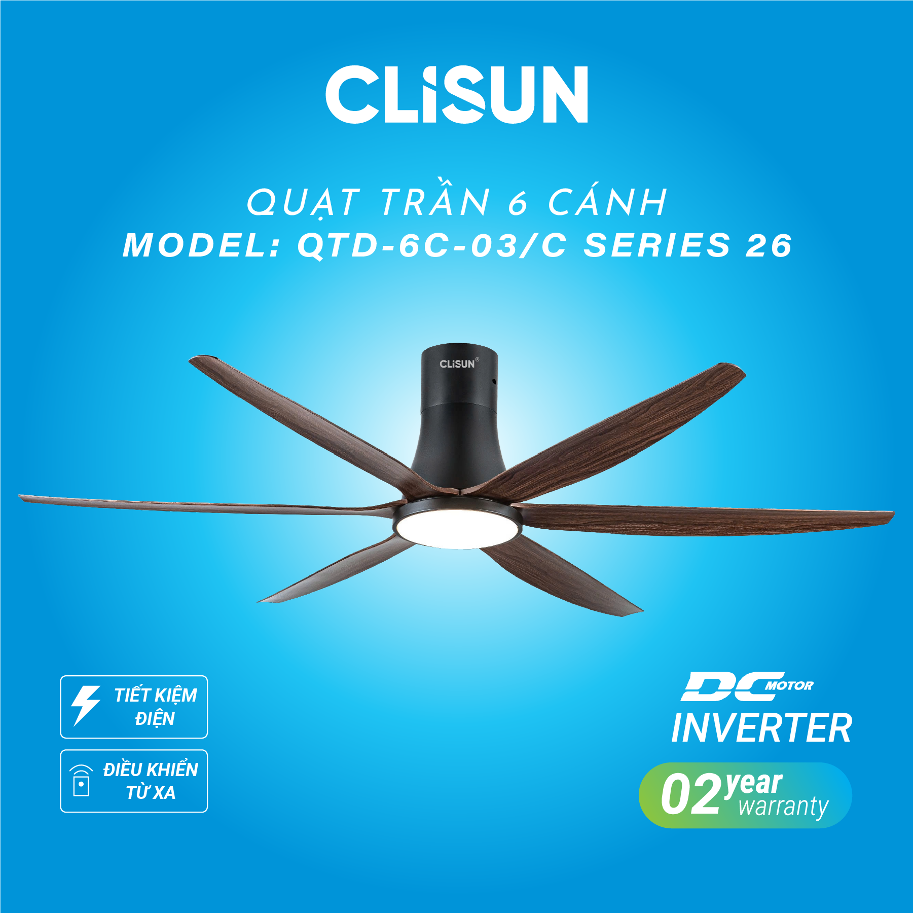 Quạt Trần Đèn Trang Trí QTD 6C-03/C-26