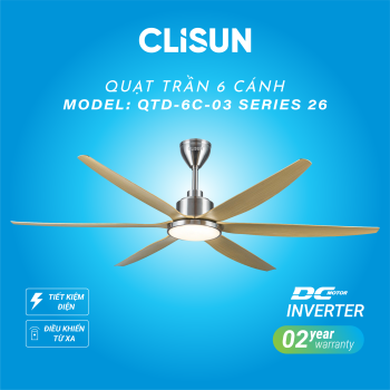 Quạt Trần Đèn Trang Trí QTD 6C-03-26
